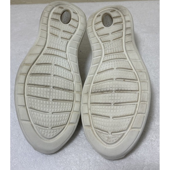 Crocs LiteRide Pacer sneakers Men's 9 Almost White Comfort LaceUp Preppy - Picture 6 of 7